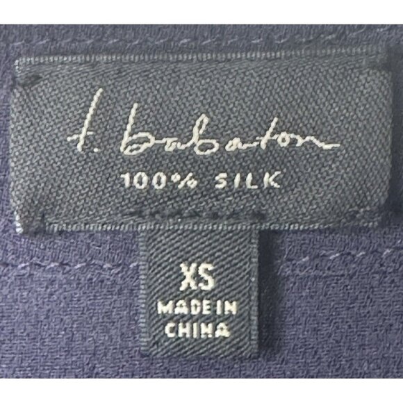 Aritzia Babaton Womens Blouse Silk Semi Sheer Button Up Shirt Purple Size XS - Picture 6 of 12